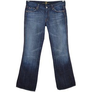 7 FOR ALL MANKIND "A" Pocket Jeans Size 31 Pink Embroidered Bootcut Denim